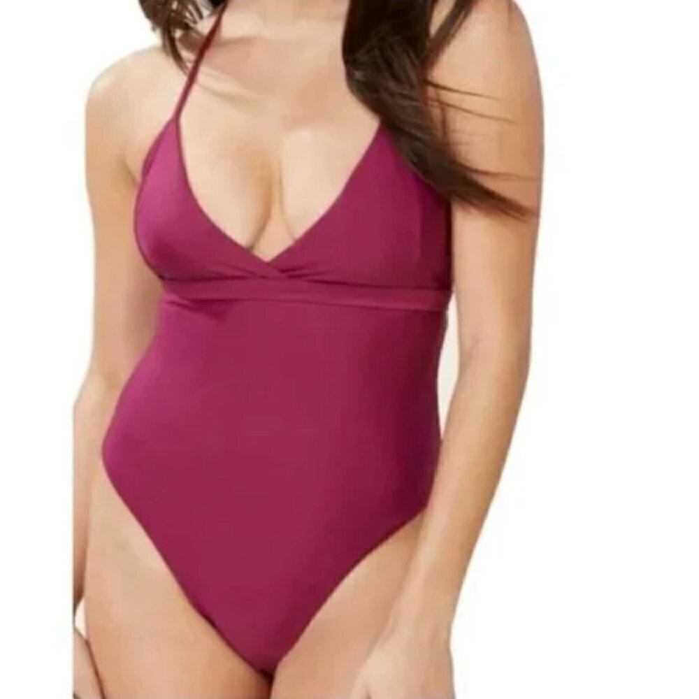 Andie Swim Lagos One Piece Swimsuit Plum Large NWT